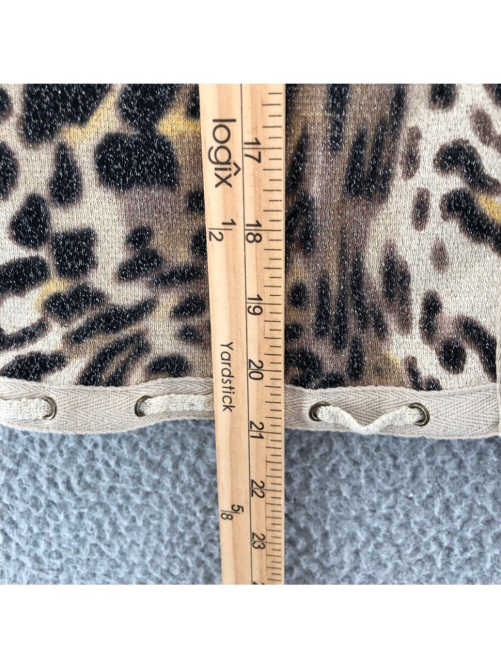 Chicos Sweater Womens 0 US Small Beige Leopard Shimmer Open Cardigan Everyday - Picture 8 of 9